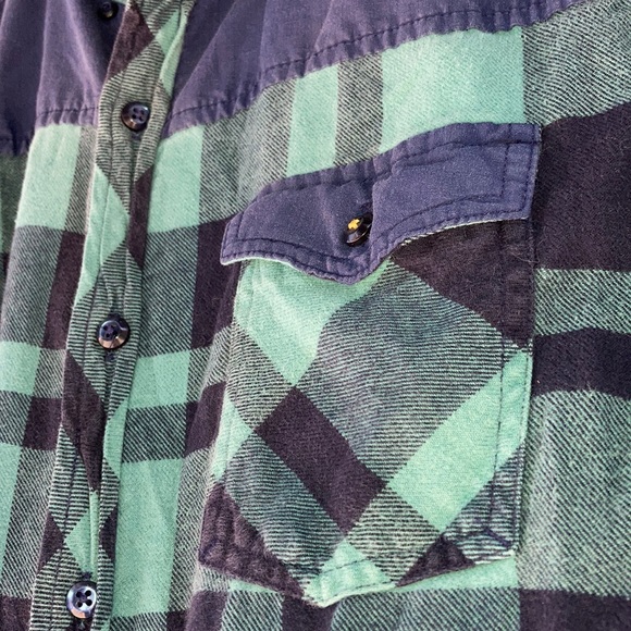 DRILL blue and green flannel - Picture 2 of 7